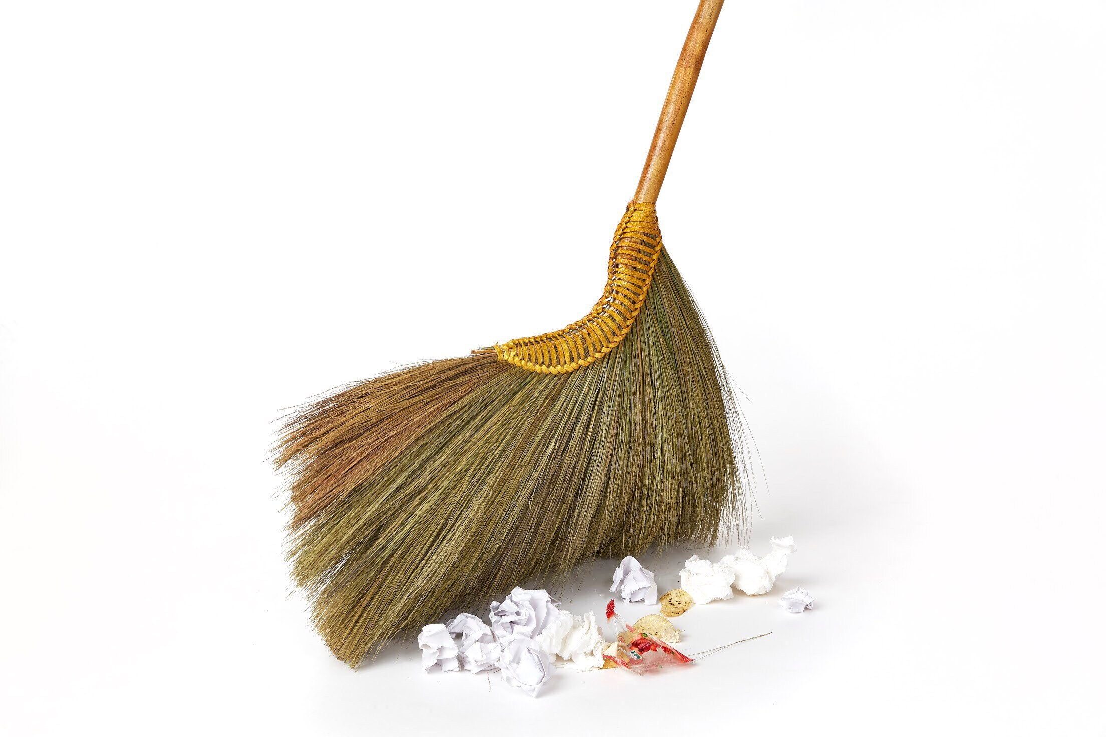 7NLB Thai Traditional Grass Broom Bamboo Stick Handle Asian Etsy