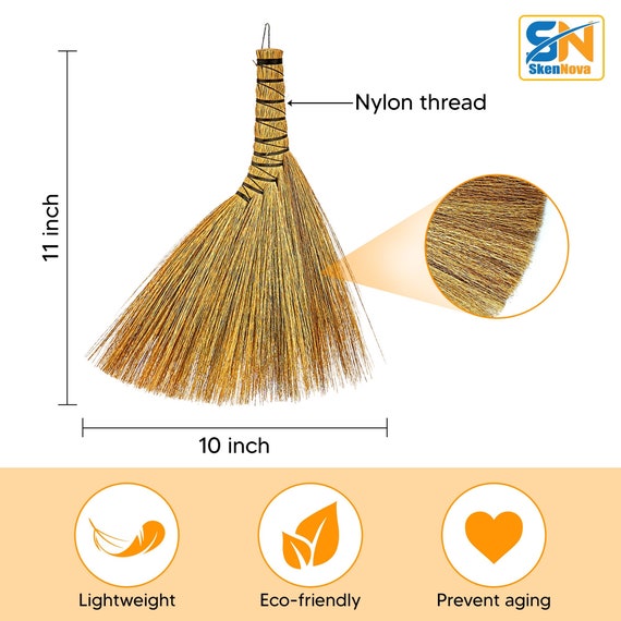 XN13-17 inch tall of Asian Whisk Broom Turkey Wing Broom Wisk Broom Bamboo Stick Handle