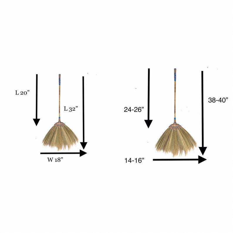 2 Piece Set of Thai Grass Broom 32 & 40 Length Witch Broom Etsy