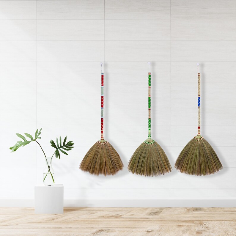 Thai Traditional Grass Broom Witch Broom Handmade Sweeper Etsy