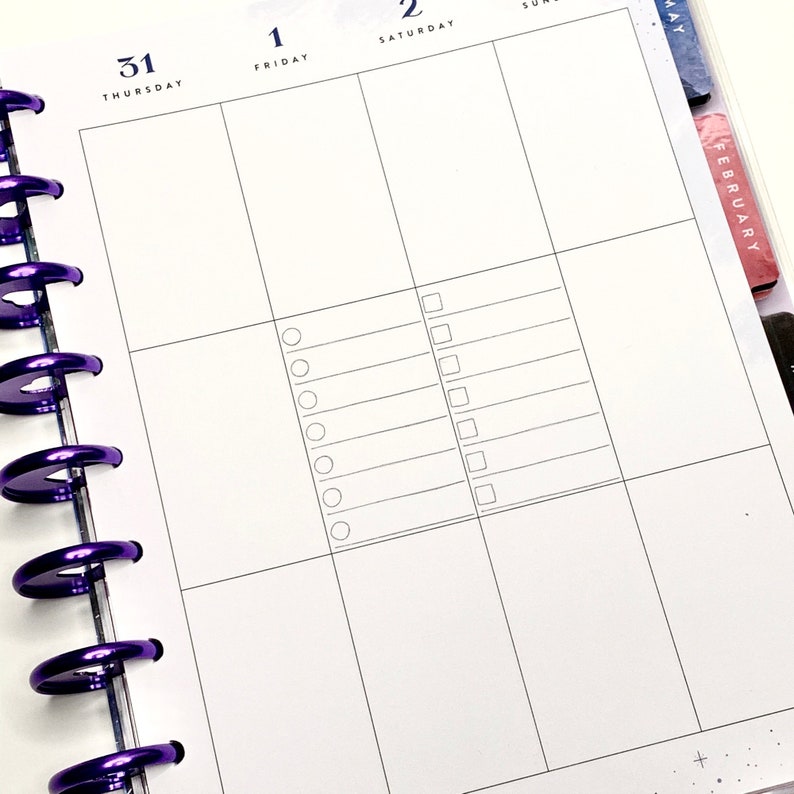 Happy Planner Classic Vertical Layout Checklist Bookmark Etsy