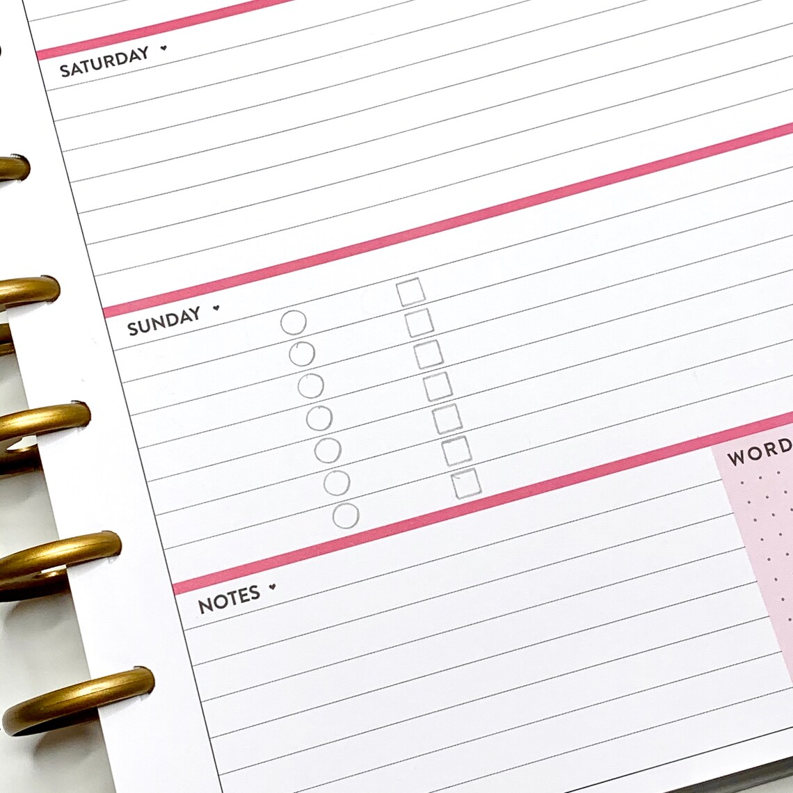 Happy Planner Classic Horizontal Layout Checklist Bookmark Etsy