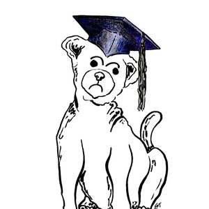 Puppy with Graduation Cap