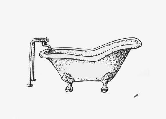 Sketch bathtub bathroom Black and White Stock Photos & Images - Alamy
