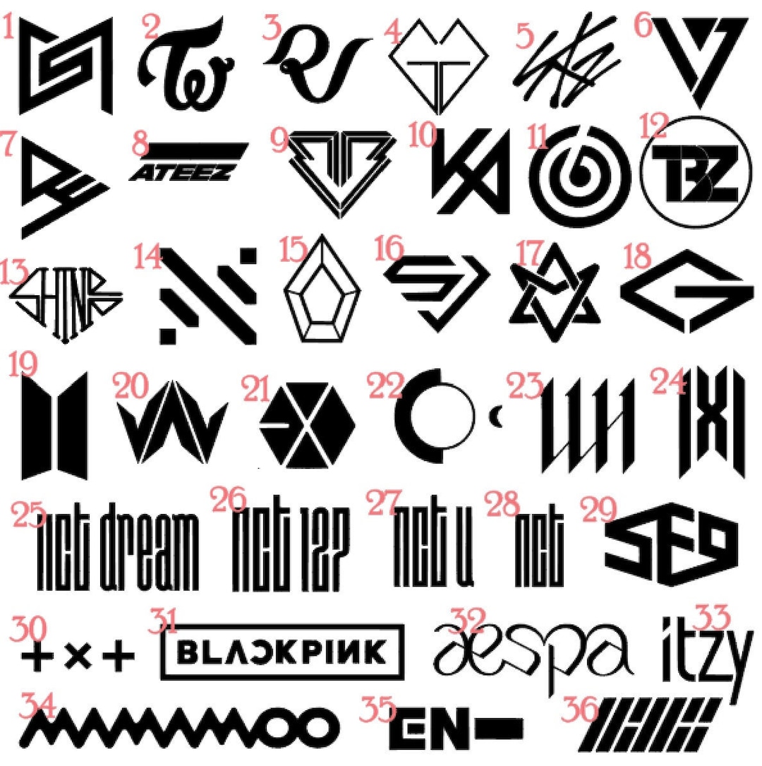 Kpop logo stickers etsy