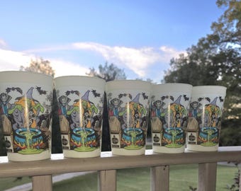 4 Vintage Halloween Amoco Food Shop Glow in the Dark 1987 Witch Vampire etc.