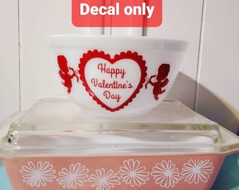 Happy Valentine's Day Pyrex Decal