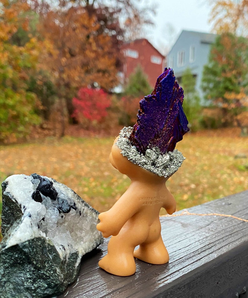 Wishnik titanium kyanite crystal troll doll