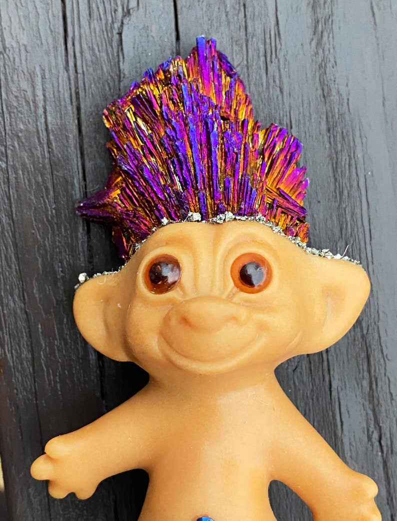 Wishnik titanium kyanite crystal troll doll