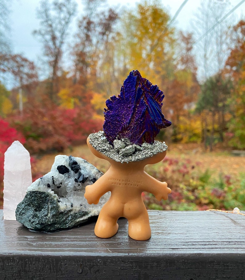 Wishnik titanium kyanite crystal troll doll