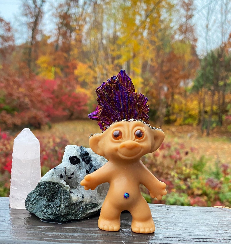 Wishnik titanium kyanite crystal troll doll