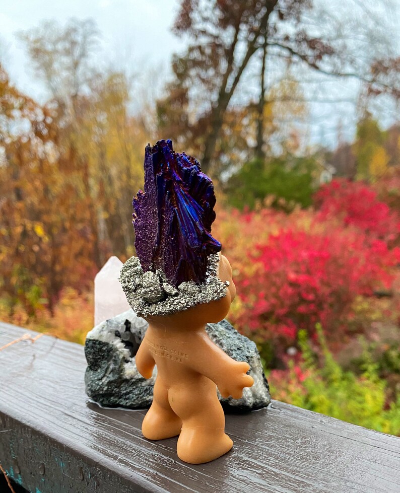 Wishnik titanium kyanite crystal troll doll