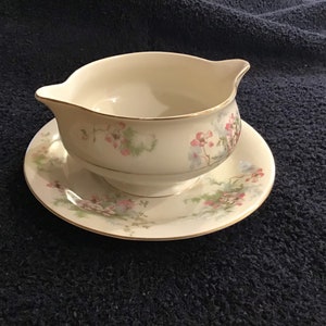 Haviland “apple blossom “ gravy boat circa 1950