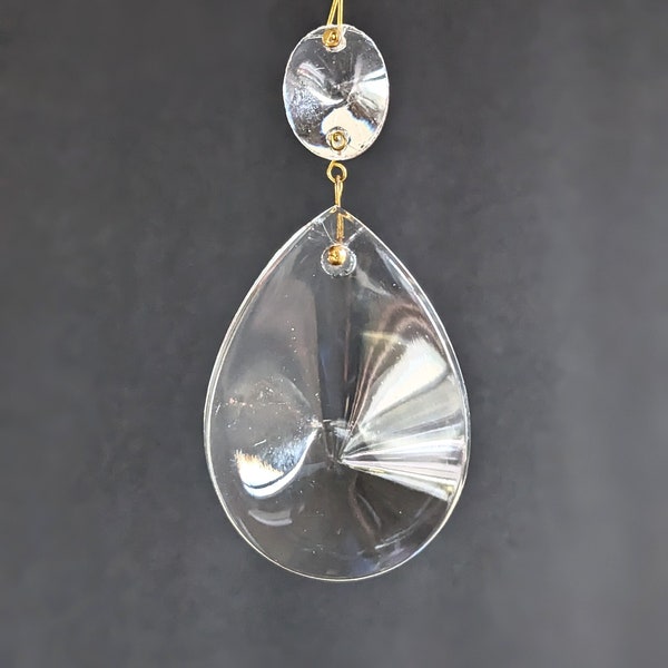 06 Smooth Teardrop Prism Full Pear Almond Chandelier Crystal Prism 2.5 Inches Long