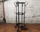 Tall Wrought Iron Plant Stand Victorian Garden Decor Metal Scroll Plant Stand
