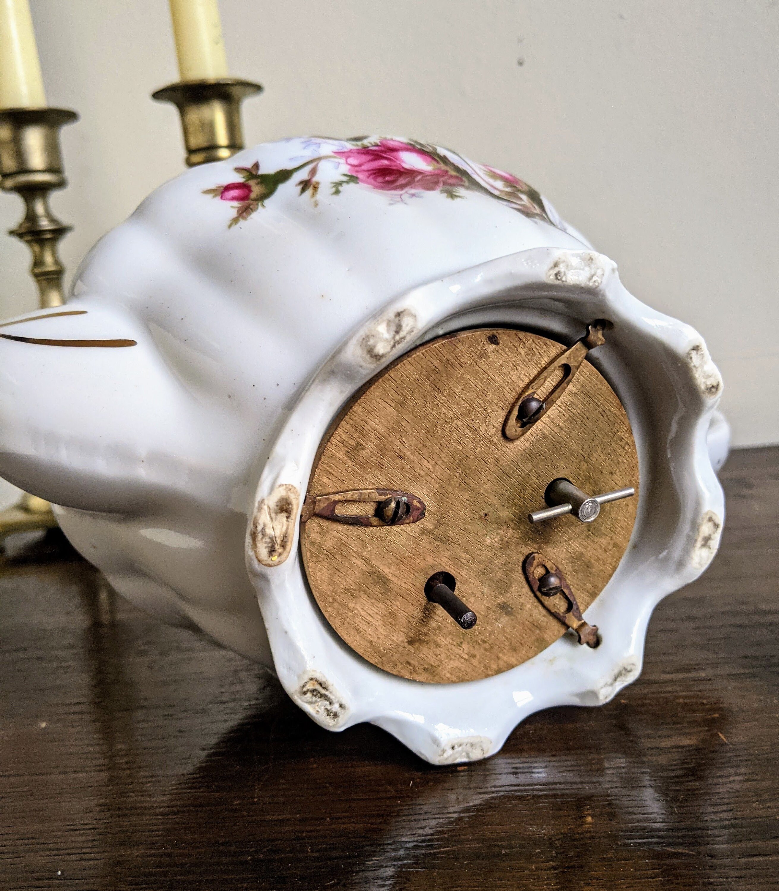 Teapot Music Box Moss Rose China Musical Teapot Japan Art