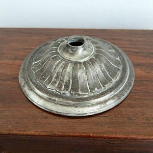 Antique Metal Lamp Base Small 4 Inch Ribbed Alloy