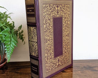 Franklin Library decoratief boek Gargantua en Pantagruel Francois Rabelais bordeaux goud verguld voorbladrand Giant Story