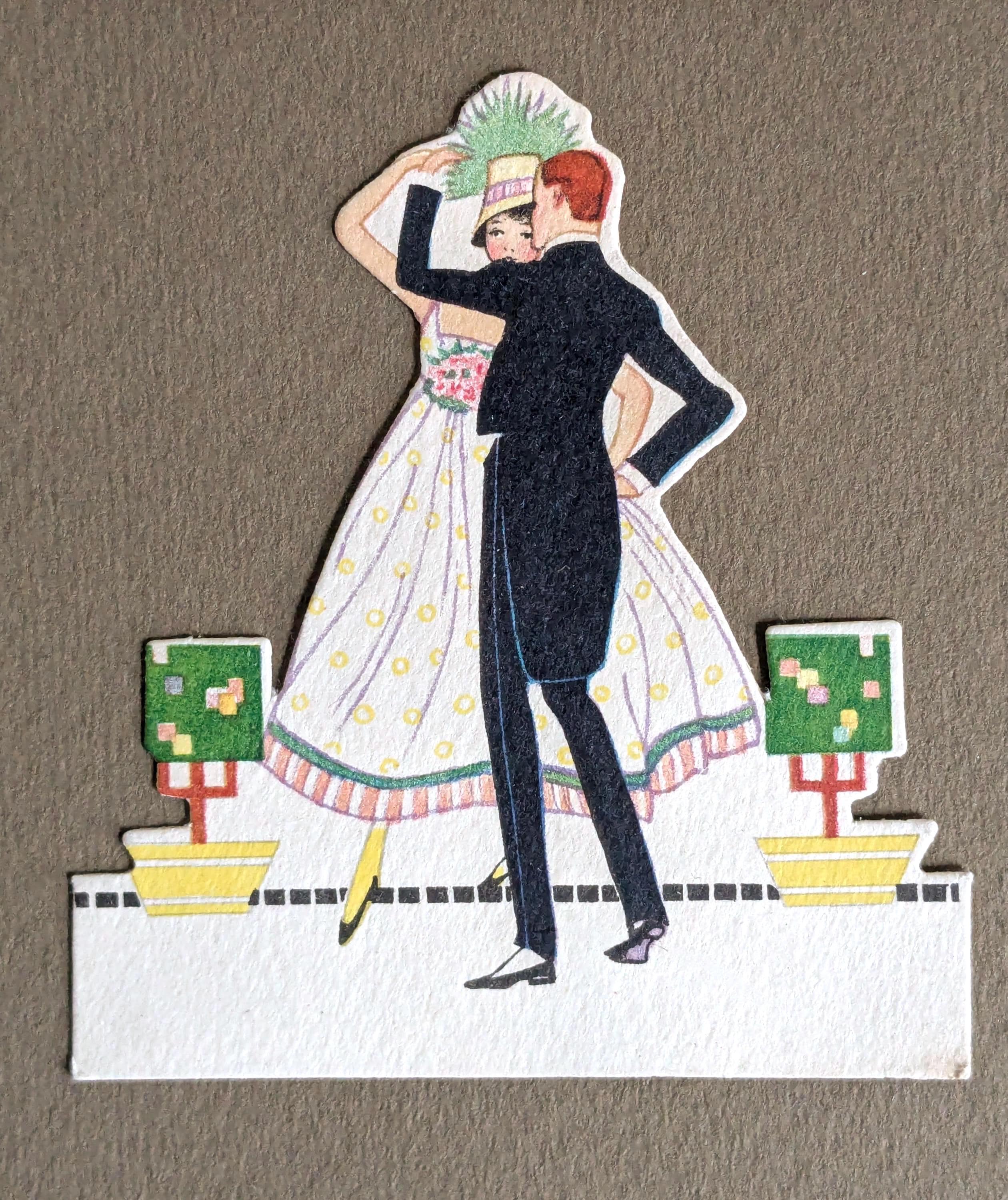 Unused Bridge Place Cards Art Deco Die Cut Couple Dancing 1920s ONE - Etsy
