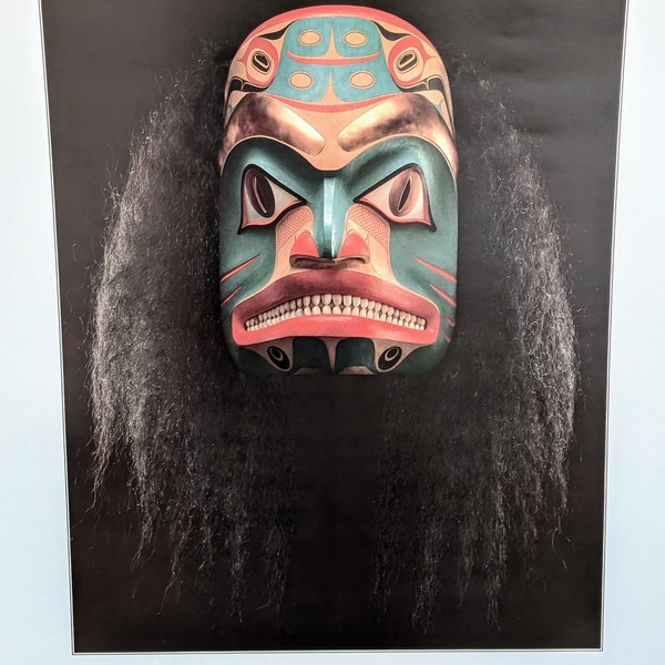 Affiche originale de masque haïda canadien Robert Davidson, mère de l'aiguillat commun des années 1980, impression autochtone