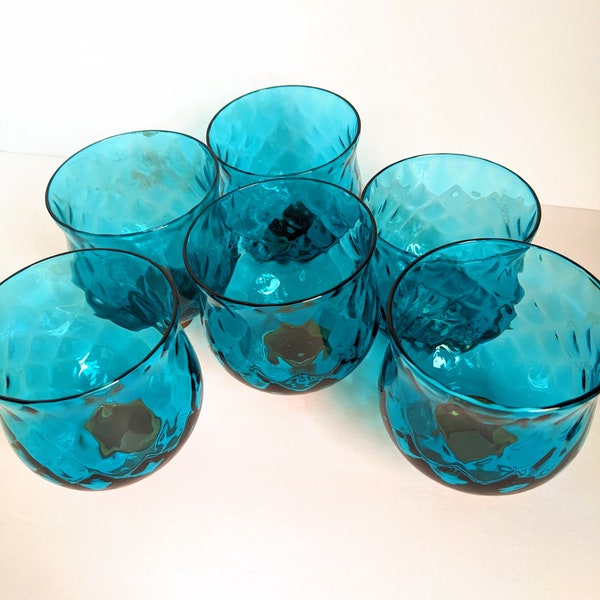 Turquoise Glass Candle Cup Shade ONE Copper Fitting Blue