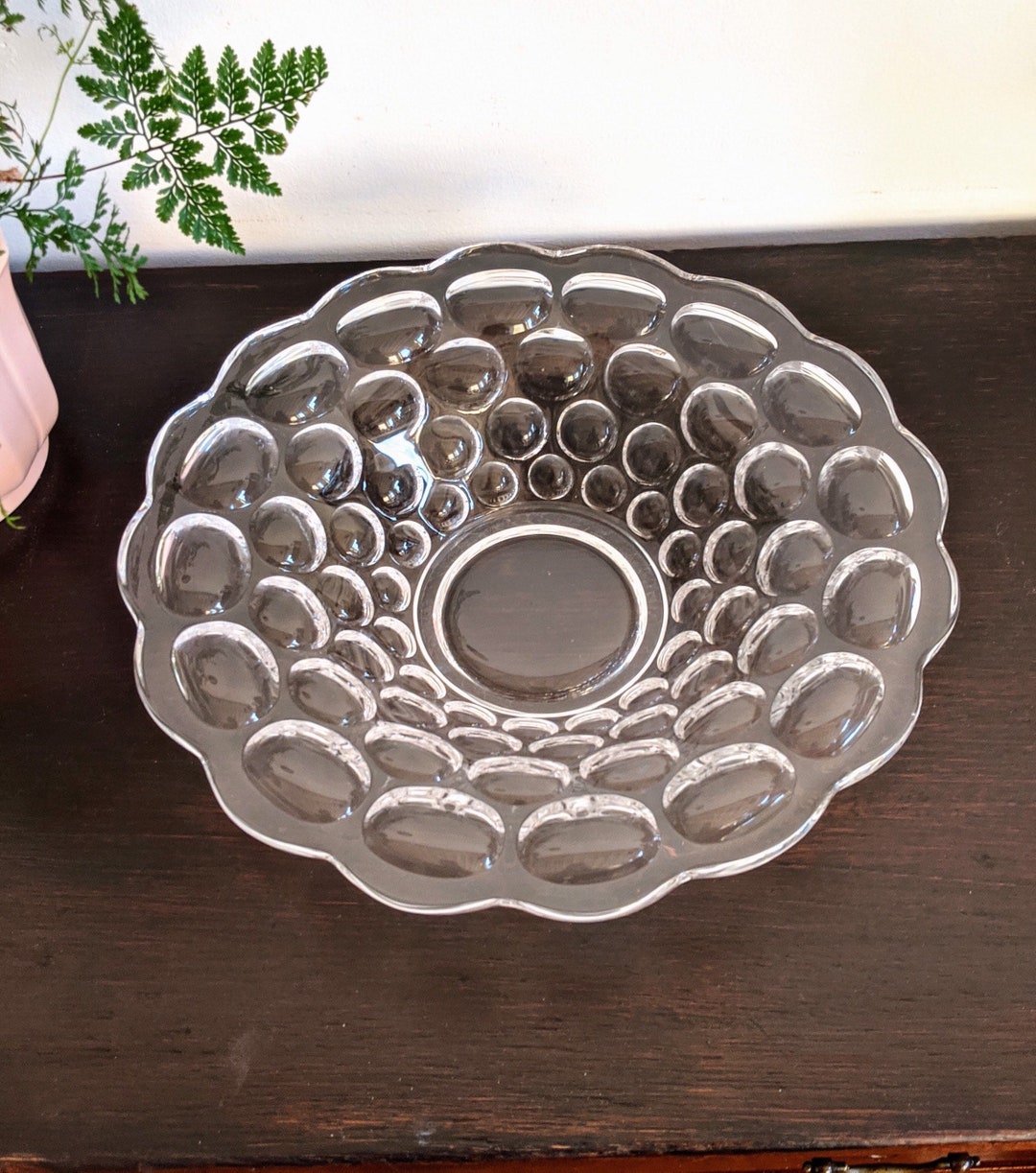 Bubble Glass Bowl Anchor Hocking Clear Large 12 Inch Etsy