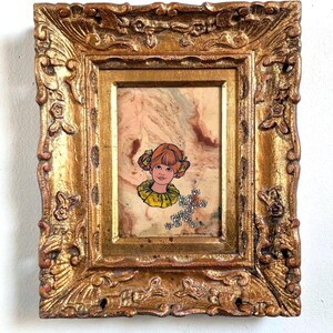 Joan Friedman Painting Original Art Signed In Ornate Gold Frame