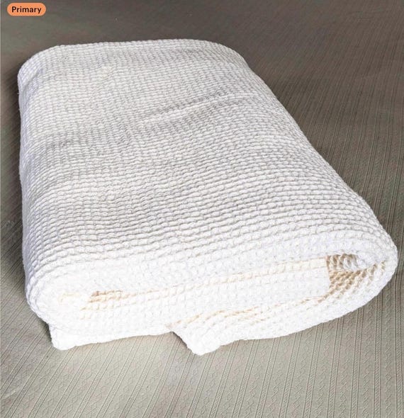 White Waffle Bedspread Company Store 100 Percent Cotton Med Heavy Weight Full Queen