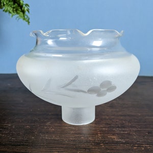 Colonial Glass Shade Frosted Ruffled Etched Glass Sconce Chandelier Short Hurricane Candle Shade