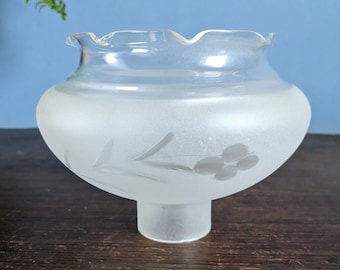 Colonial Glass Shade Frosted Ruffled Etched Glass Sconce Chandelier Short Hurricane Candle Shade