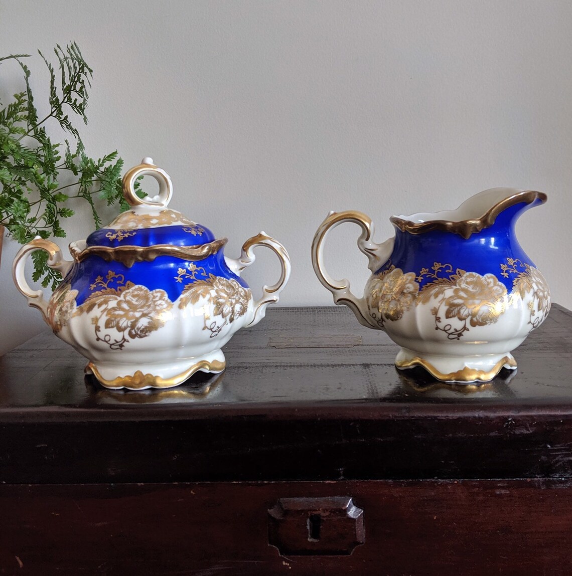Cobalt Blue White Gold Tea Set Rare Alka Bavaria China Creamer Etsy