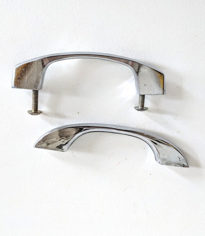 Chrome Drawer Pulls 1940s Kitchen Hardware Variety Curved Etsy