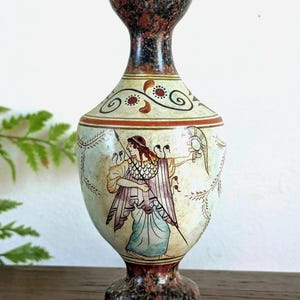 Ancient Greek Pottery Replica Attic White Lekthos Athina Athena Handmade In Greece Miniature Collectible