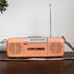 Sharp QT-50 Portable Radio Cassette Player Peach 1986 Stranger