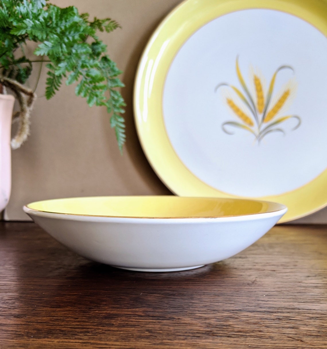 Mid Century Yellow Dinnerware Set Goldcrest Alliance Yellow Etsy