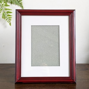Wood Frame With Mat Quality Mahogany Frame White Archival Mat Photo Frame ONE 8 x 10 Or 5 x 7 Easel Back Table Wall Gift