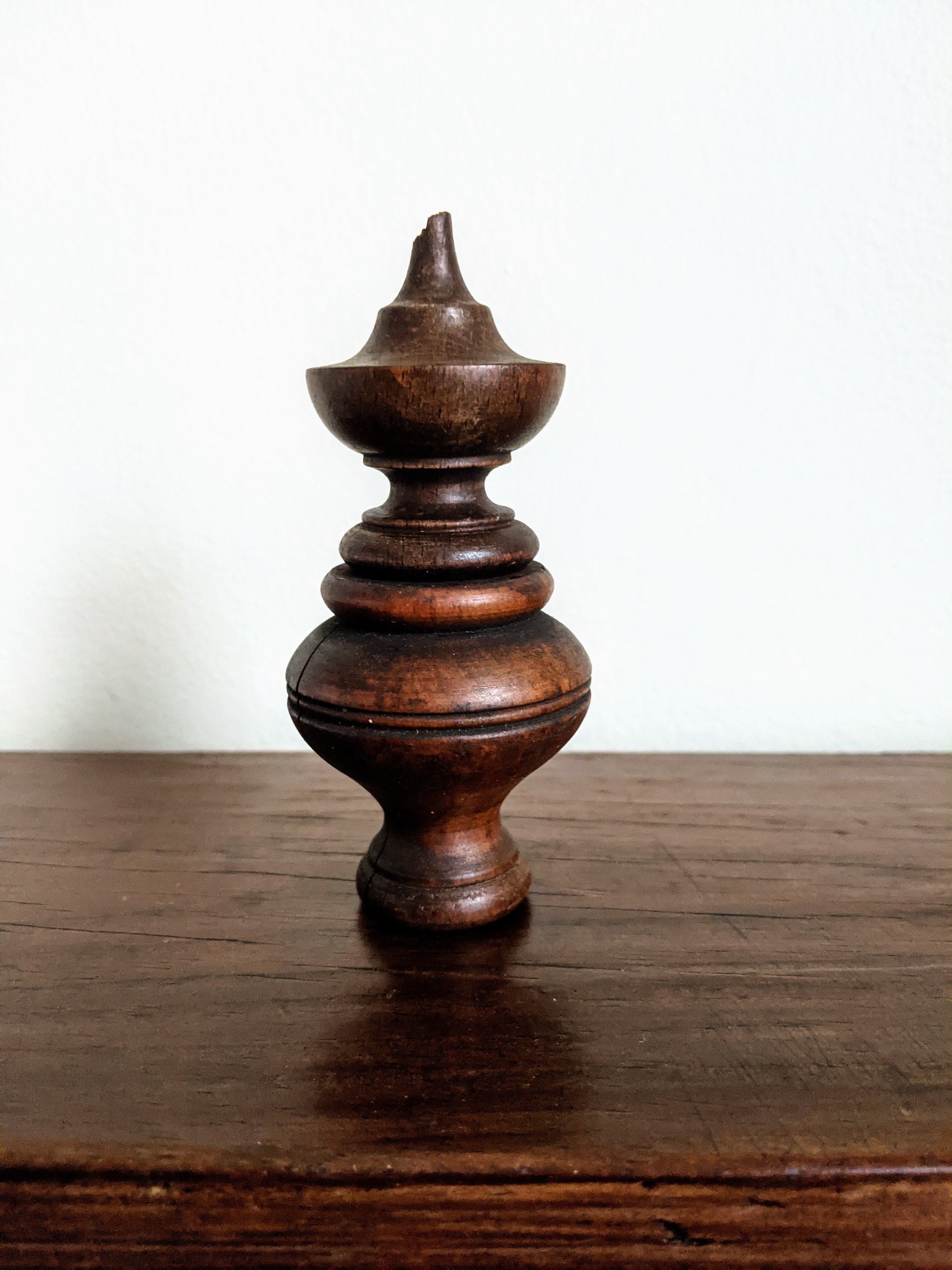 Wood Finial Small Turned Wood Spindle Two Parts Furniture Etsy