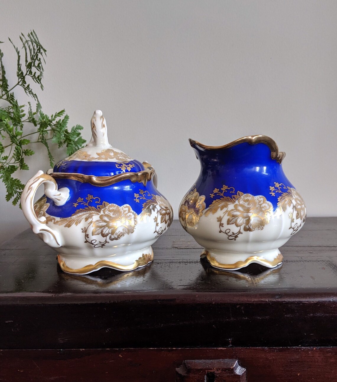 Cobalt Blue White Gold Tea Set Rare Alka Bavaria China Creamer Etsy