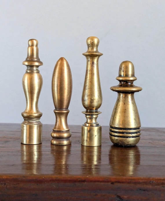 Brass Lamp Finial Pipe Thread Large Hole Patina