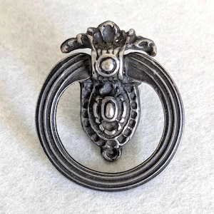 Victorian Ring Pull Small Ornate Antiqued Silver French Drawer Furniture