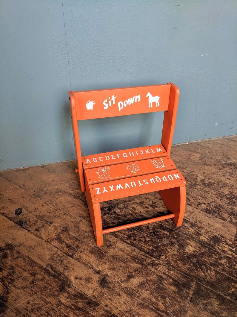 50s Childs Step Stool Chair Furniture Atf American Toy And Etsy