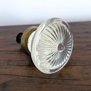 Large Antique Glass Knob Convex Colonial Style Brass Fitting Cabinet Drawer Hardware