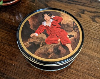 Runde Keksdose Red Boy Art Schwarz Rot Gold Candy Tin