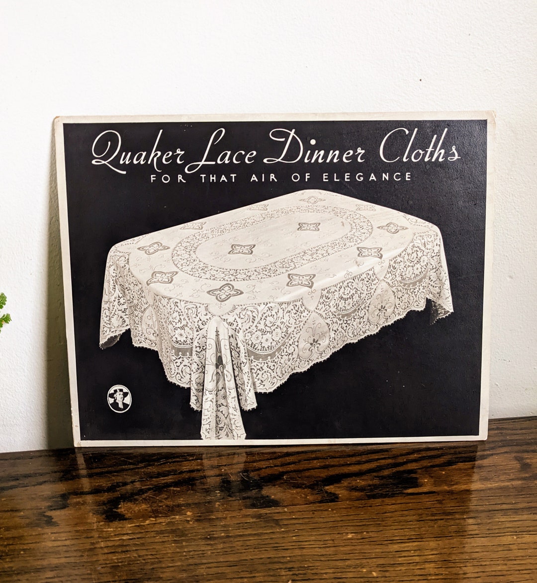 Quaker Lace Dinner Cloth Ad Tablecloth Store Display Board Etsy