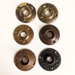 Türklinke Rosette Antik 5,5 cm Messing Bronze Kupfer schlicht dekorativ viktorianischen Eastlake