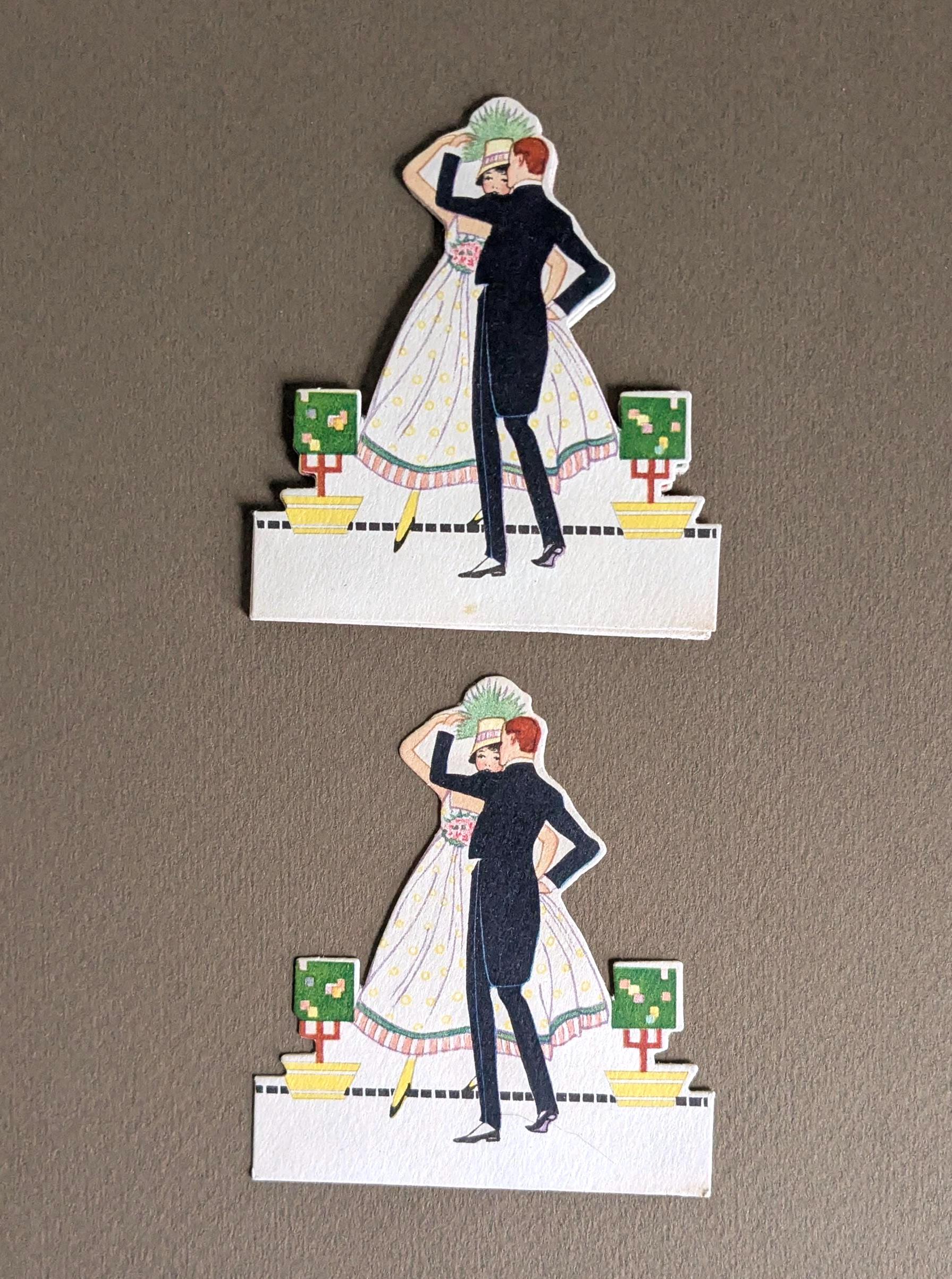 Unused Bridge Place Cards Art Deco Die Cut Couple Dancing 1920s ONE - Etsy