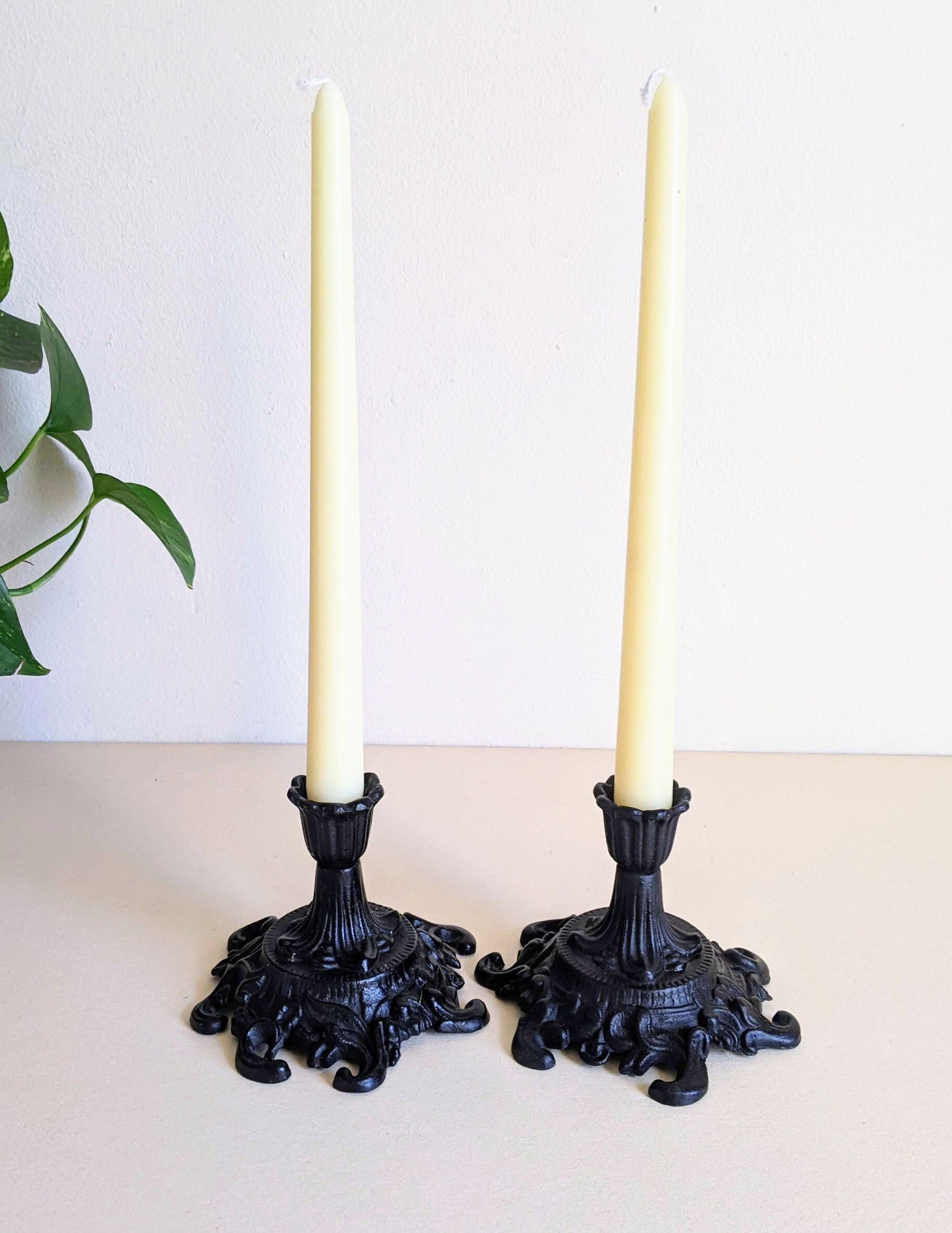 Candleholders Cast Iron Candle Holders Gothic Black Lighting Decor