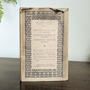 Percy Reprints nr 3 Peacock Shelley Browning 1921 Antyczna książka Eseje o poezji Poeci wiktoriańscy