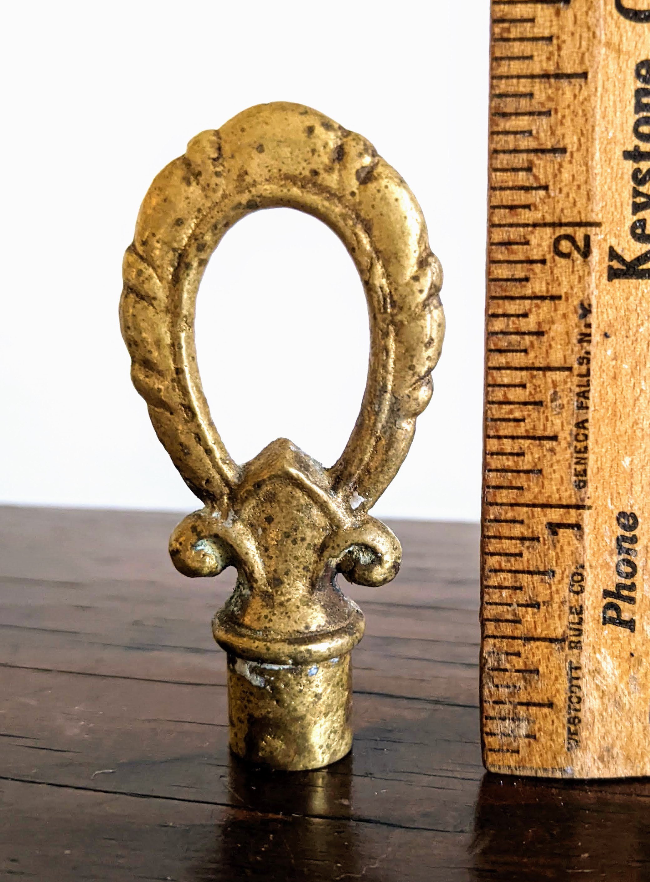 Decorative Lamp Finials Large Brass Painted Unfinished Loop Etsy