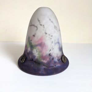 Art Nouveau Glass Pendant Lamp Shade Muller Fres Luneville French Pate De Verre Ceiling Lighting